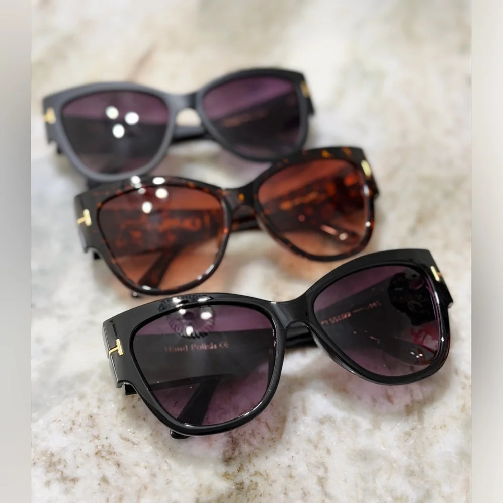 Cat Eye Sunglasses Bundle of 3 | Black, Tortoise & Matte Black